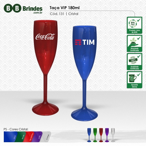 Copos personalizado, Canecas personalizada, Long drink personalizado - Taça VIP CRISTAL 180mL